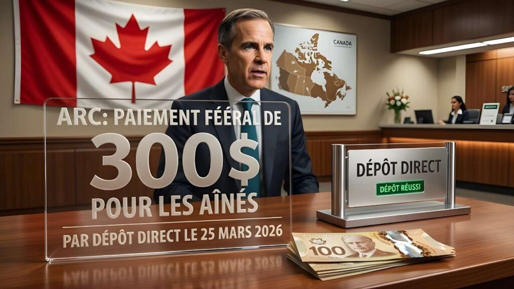Versement CRA de 300 $ pour les aînés : dépôt direct confirmé le 23 mars 2026