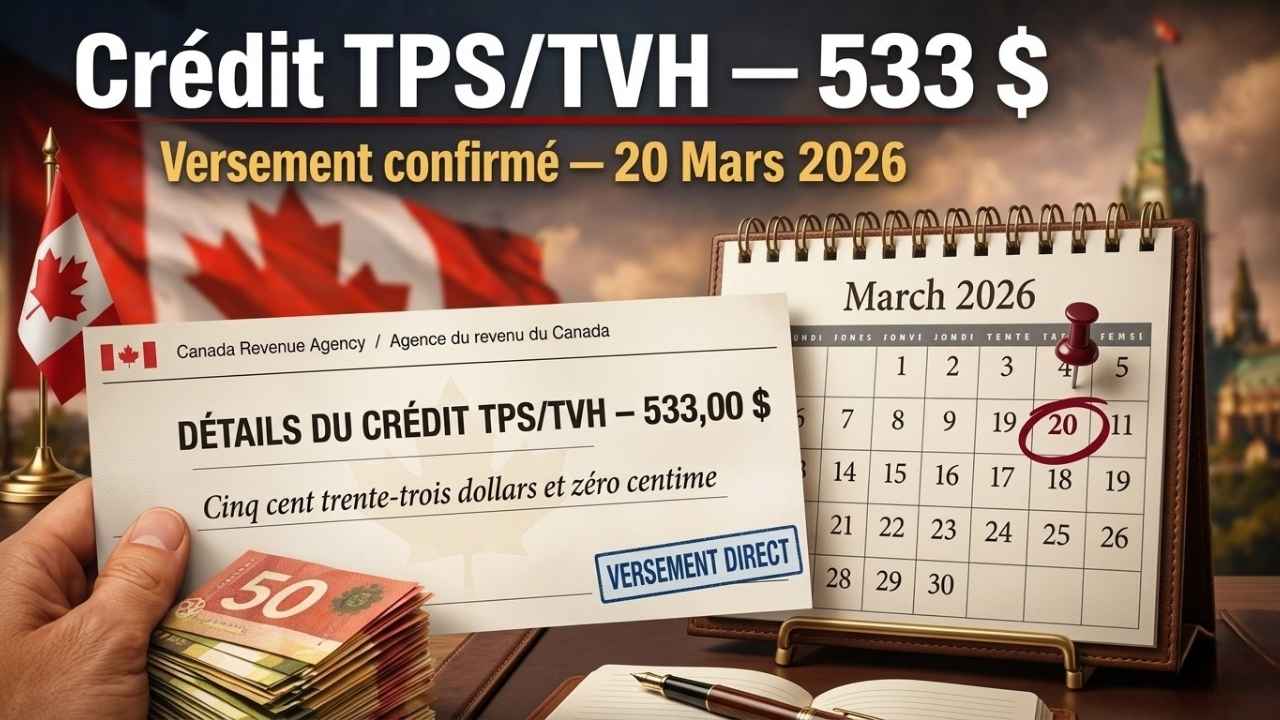 Crédit TPS/TVH de 533 $ avril 2026 : date de dépôt et critères d’admissibilité au Canada